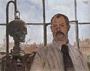 Lovis Corinth Self-Portrait with Skeleton France oil painting artist